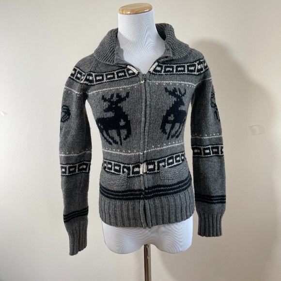 TNAn Lambwoold Grey Zip Up Sweater - Picture 2 of 4